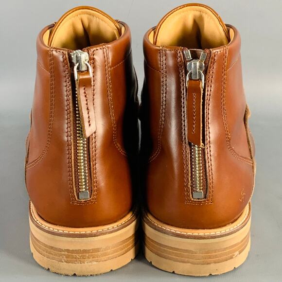 WANT LES ESSENTIELS DE LA VIE Size 11 Brown Leather Lace-Up Ankle Boots - Picture 3 of 8